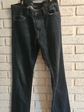 Calvin Klein Men's Straight Jeans in Washed Dark Indigo